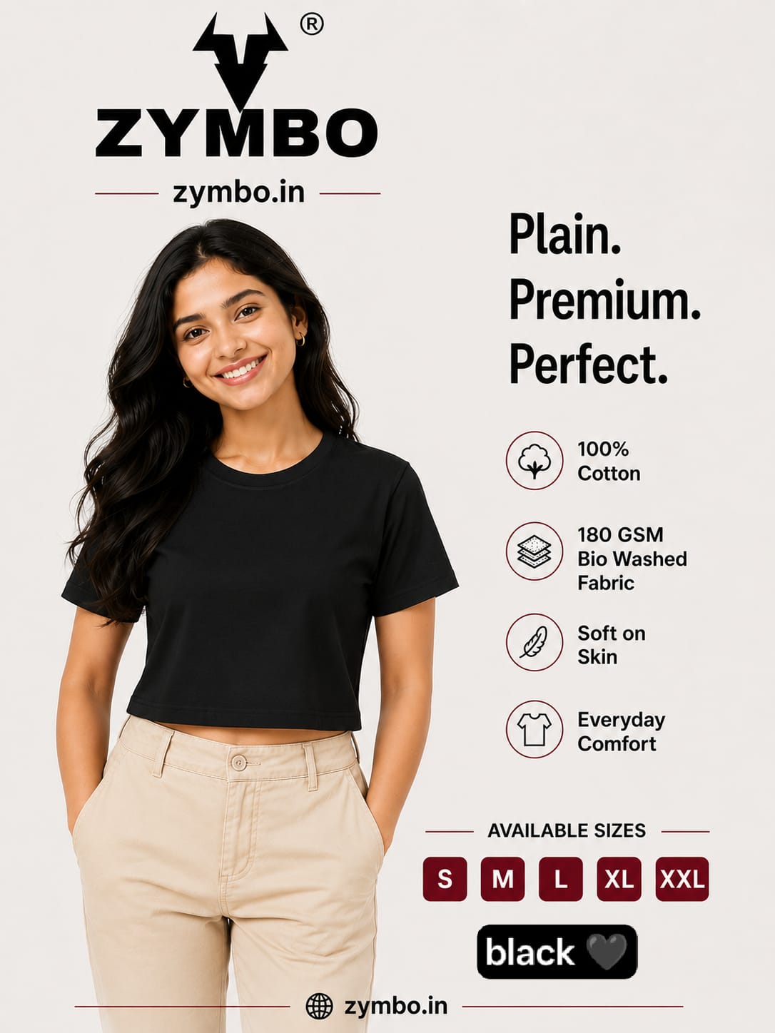 Womens crop top plain T-shirts